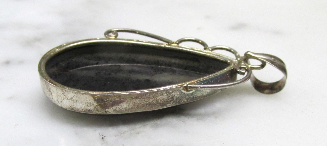 Vintage Unknown Stone Sterling Silver Dangle Pendant ~ 12.7grams ~ 2-D355