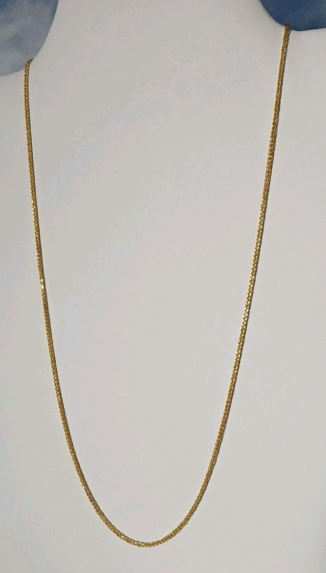 10k Gold Spiga Wheat Chain Necklace 1.7mm 20 Inch