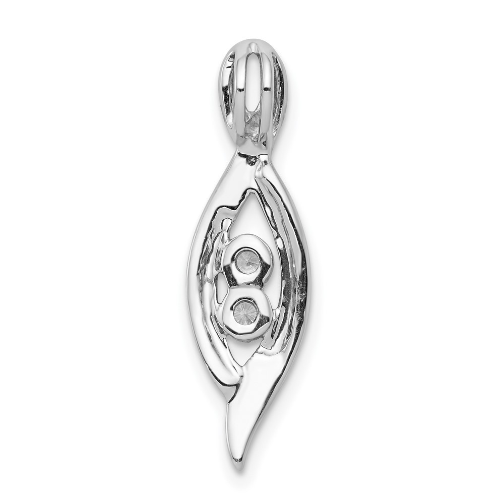14k White Gold 1/20 carat Diamond Fancy Chain Slide Necklace 1.1g Mens Womens