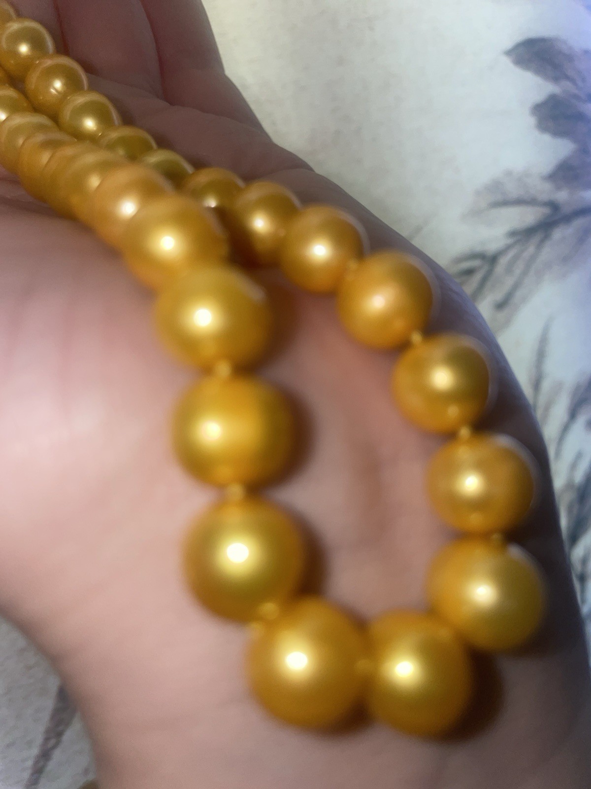 Natural Dark Golden South Sea Pearl Necklace 14k Clasp 10-12mm 16”AAAA