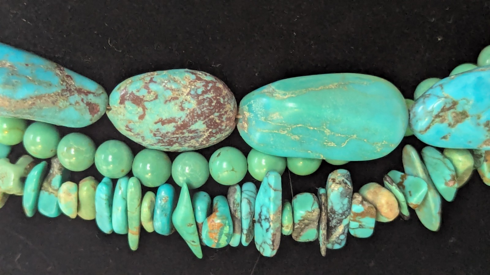 Vintage Barse Turquoise 3 Strand 18″ Necklace 925 silver