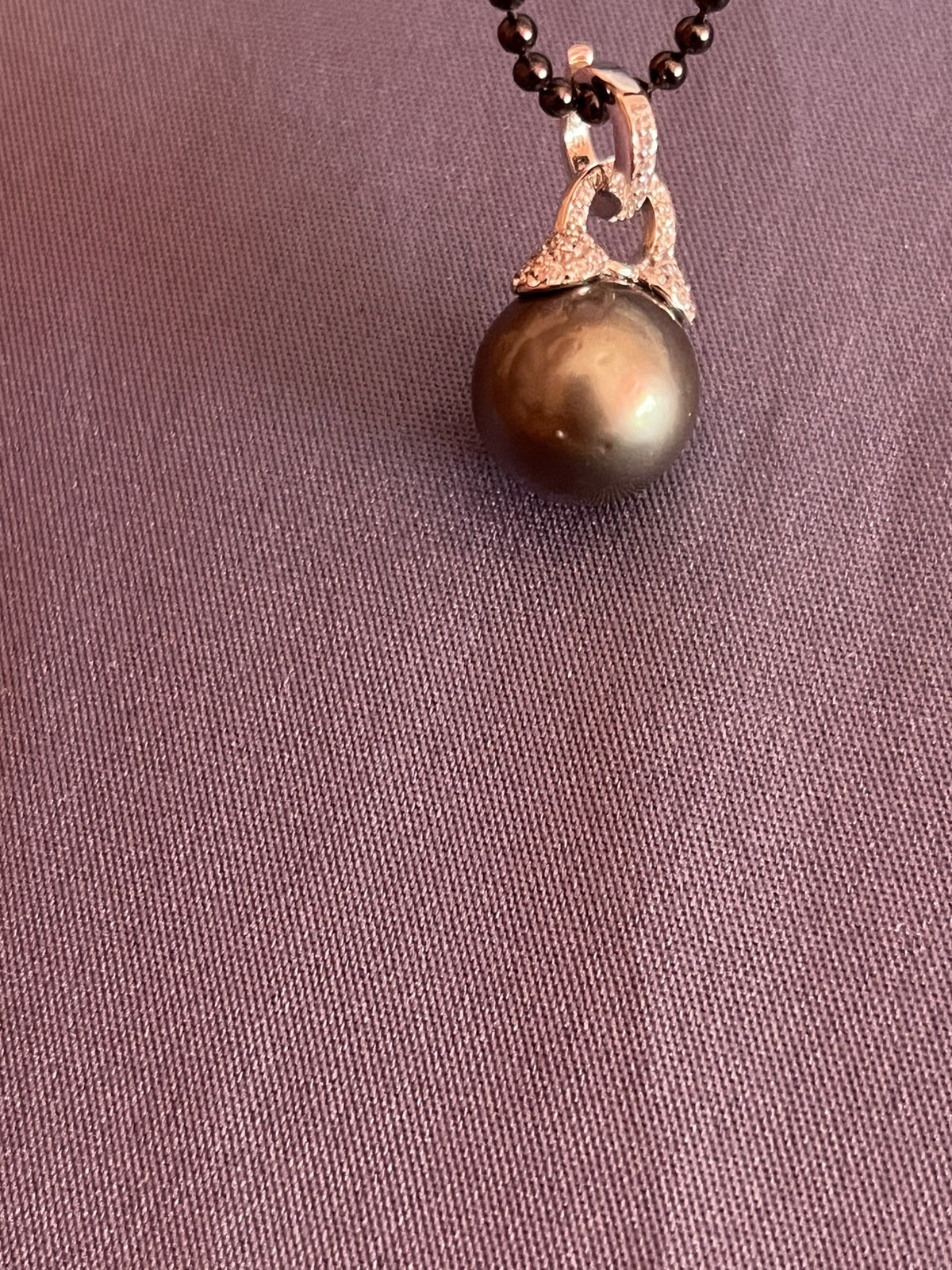 12mm Tahitian Natural South Sea Pearl Pendant Only With S925 opened clasp