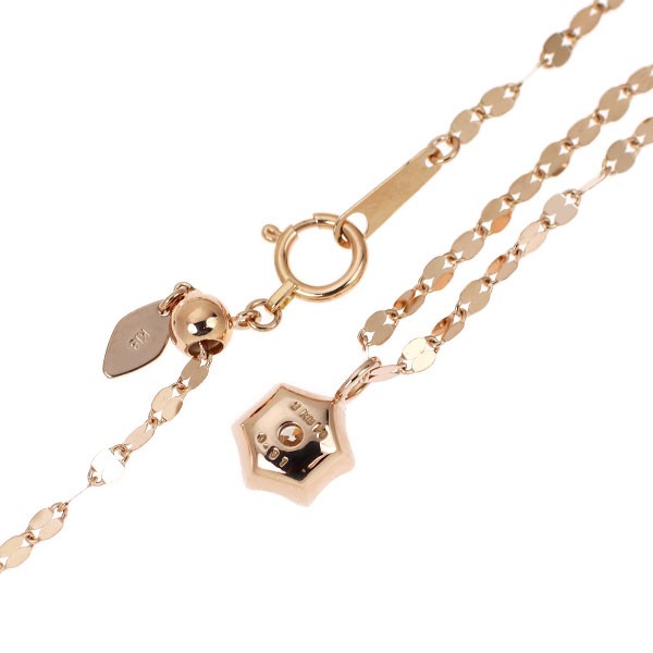 K18PG Diamond Pendant Necklace 0.31ct Long 70cm – Auth free shipping from Japan-