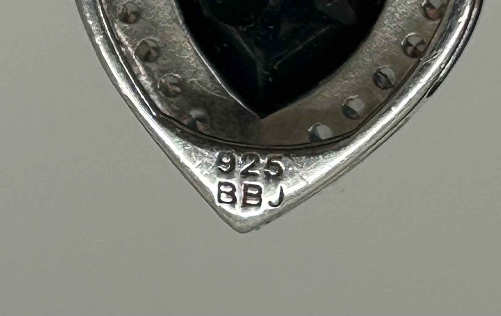 Sterling Silver BBJ Black Rhodium CZ Heart Pendant 18″ Necklace 23.5g