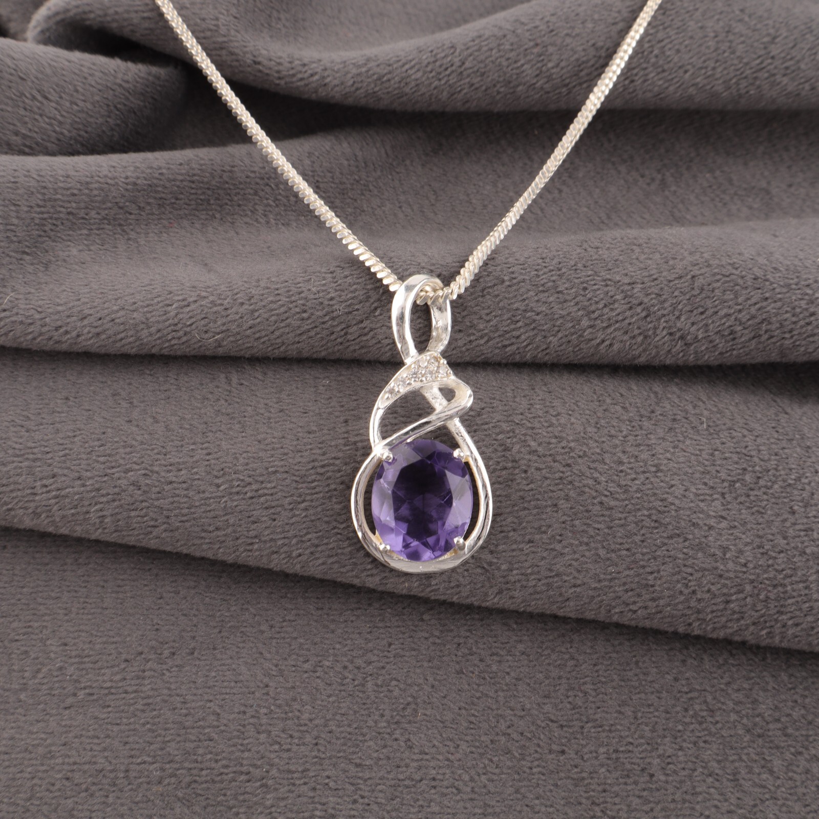 Iolite Gemstone 925 Sterling Silver Boho Jewelry Zircon Partywear Pendant1.22″