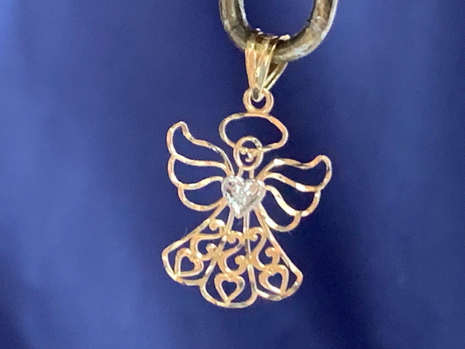 14K Yellow & White Gold Angel Charm .61g Fine Jewelry Michael Anthony Pendant