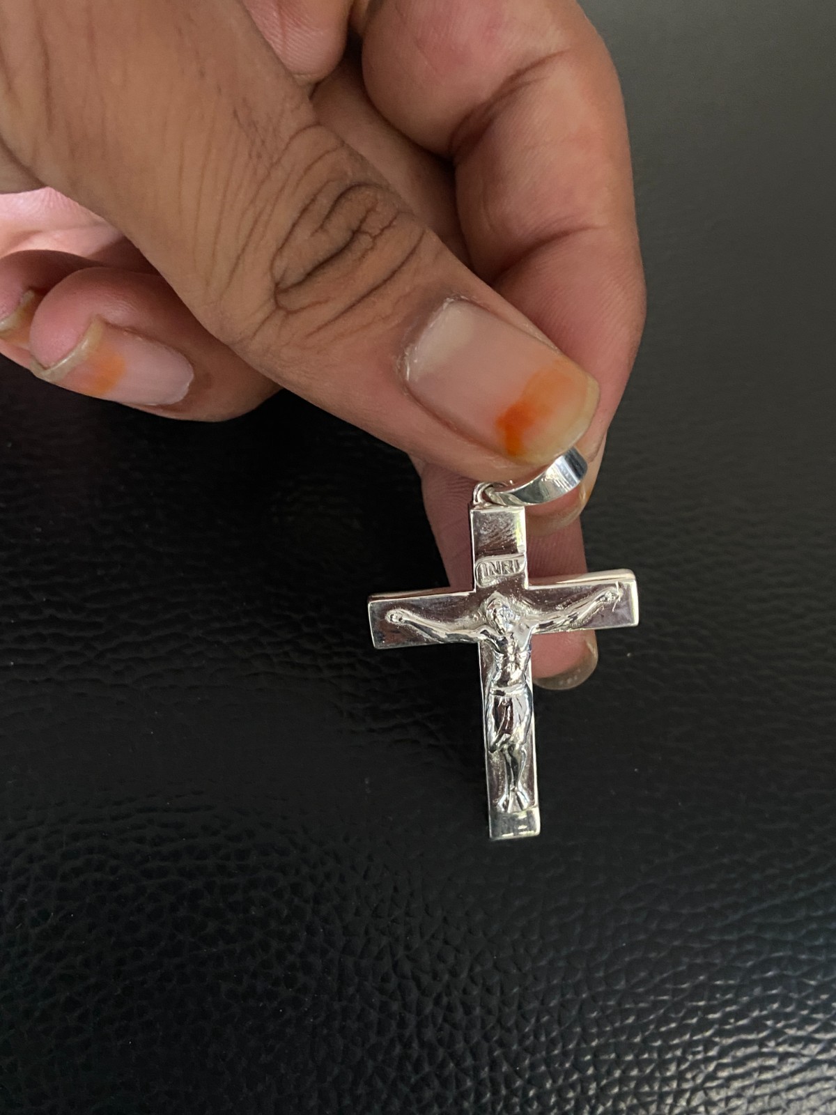 925 Sterling Silver Crucifix Cross Pendant INRI Jesus Christ Religious Charm
