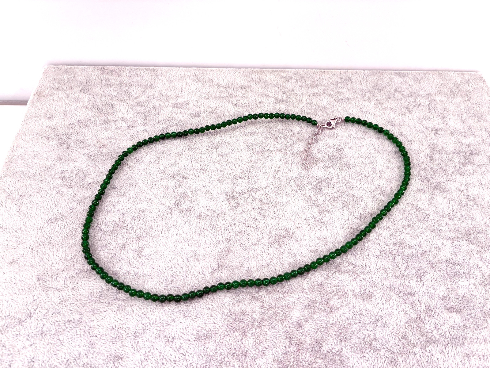 Nicky Butler 4mm Chalcedony Beaded Necklace Sterling Silver Adjusting Ball Bead