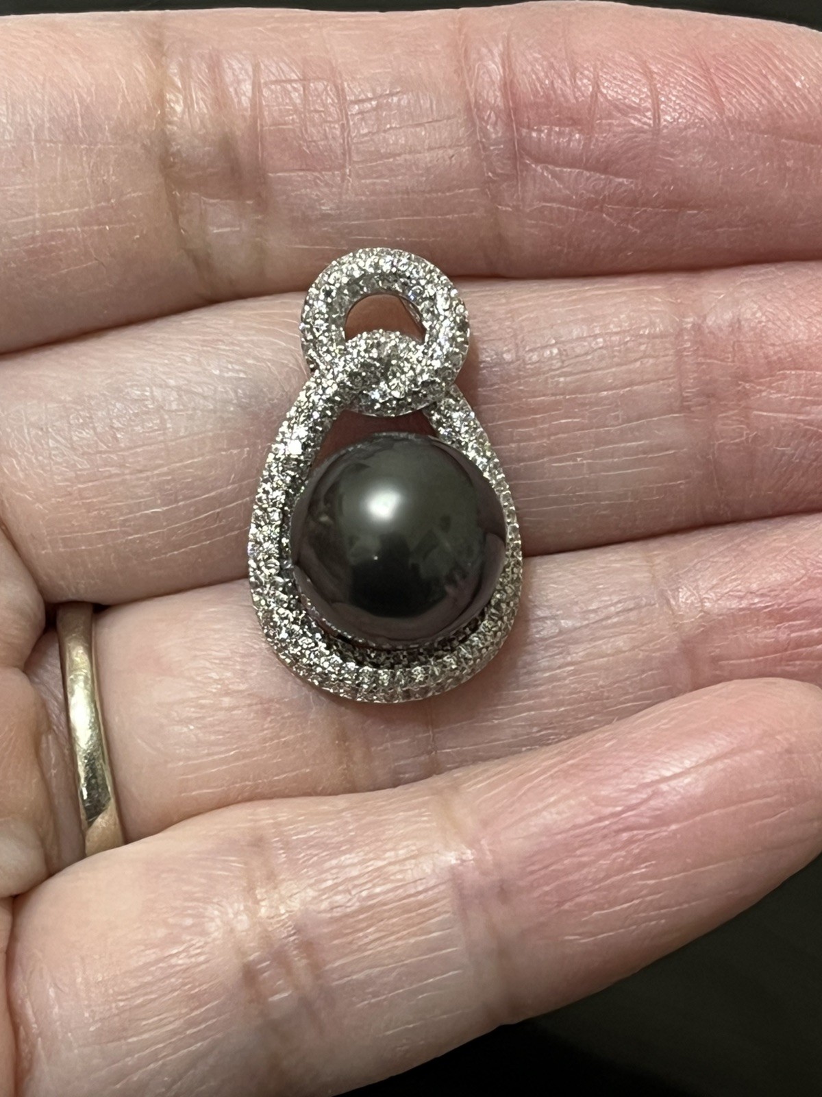 12mm Tahitian Natural South Sea Pearl Pendant Only With s925 accessories