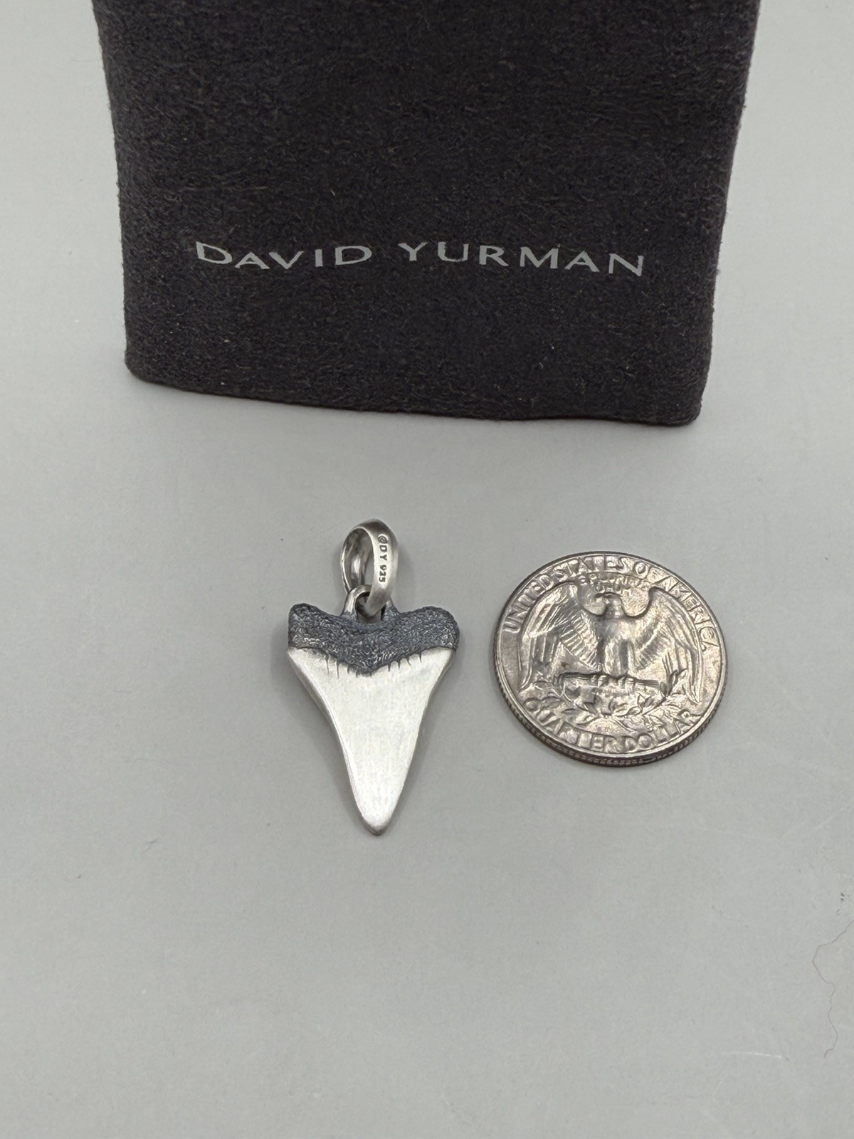 David Yurman Sterling Silver Shark tooth 25mm Amulet Pendant
