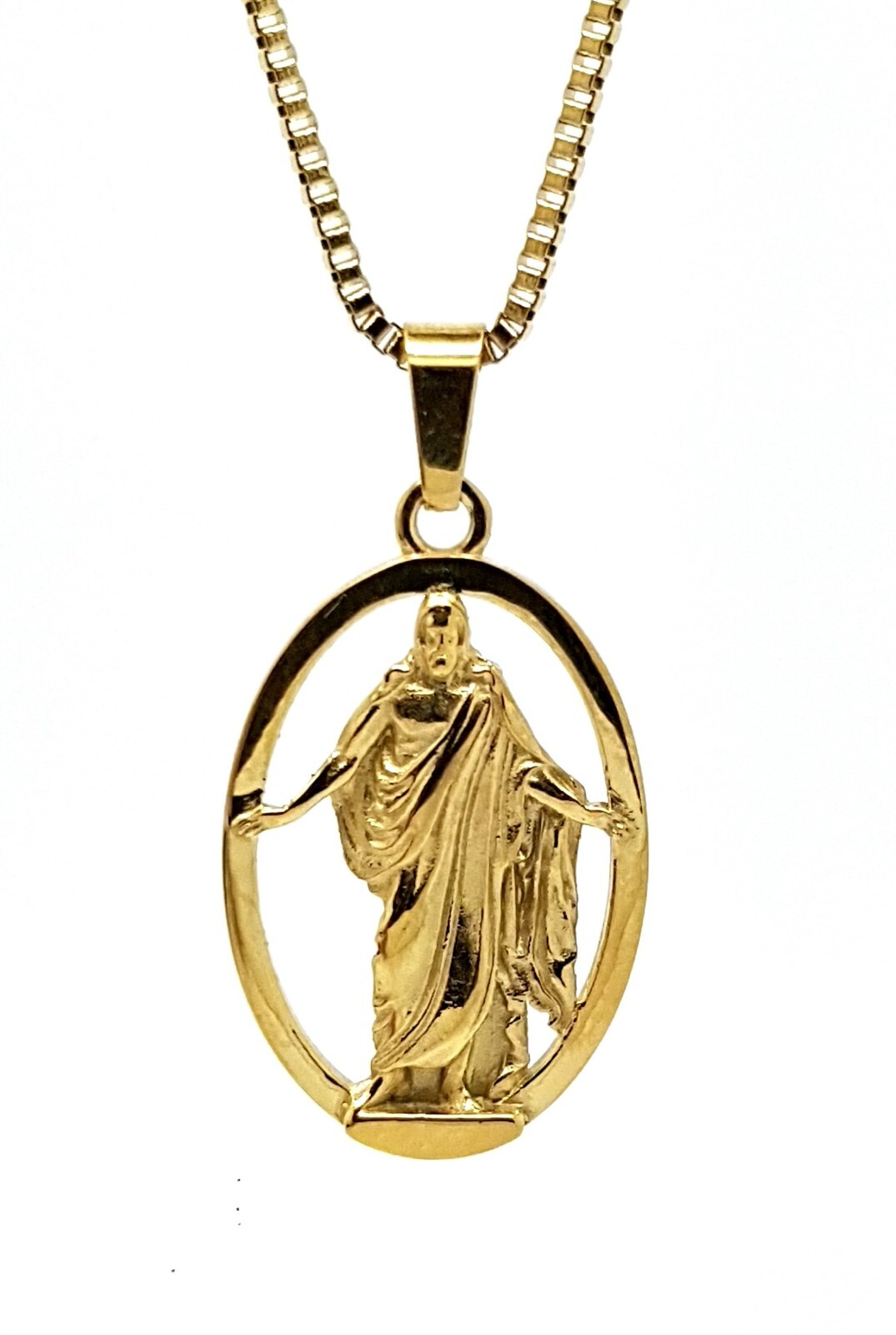 Christus Necklace, Gold Plated with Adjustable Chain