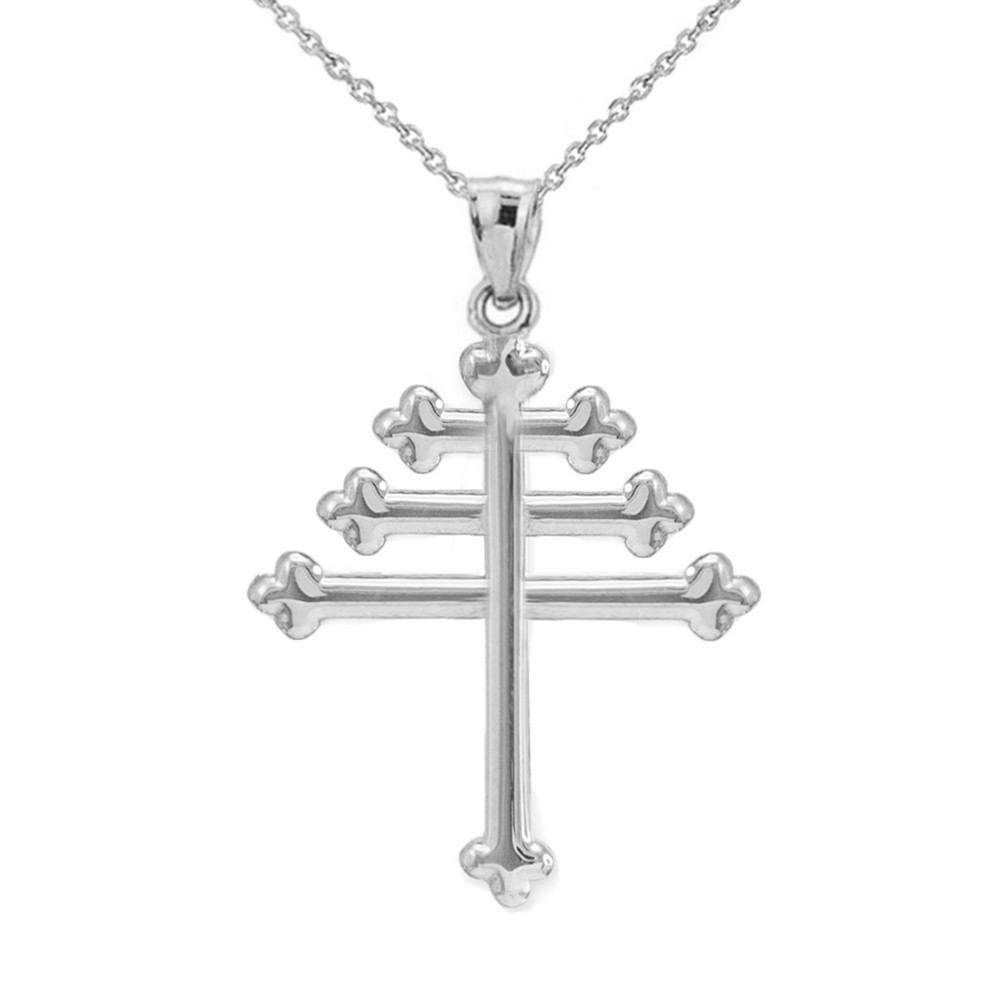 Solid Gold Maronite Cross Pendant (Available In Yellow/Rose/White Gold)