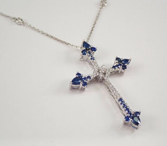 1.50 Ct Lab Created Blue Sapphire Round Women’s Pendant 14K White Gold Finish