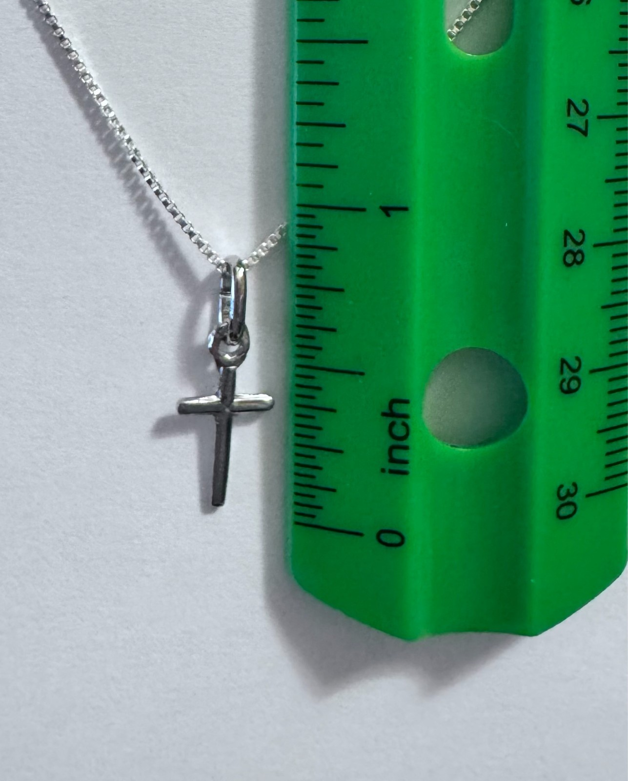 My BEST SELLER sterling silver small cross necklac on 16′ box chain