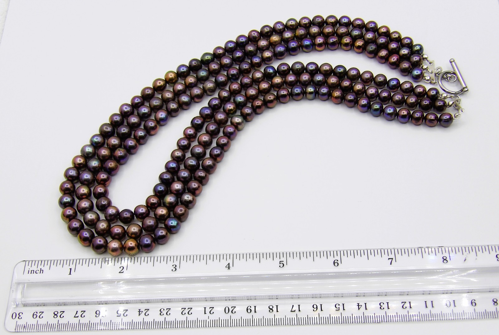 20 inches long Dark Potato Layered Genuine Freshwater Pearl Necklace NK971