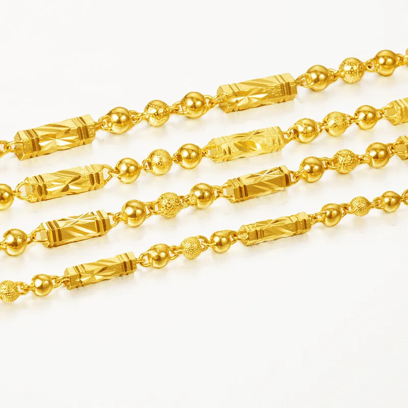 Gold-plated Brass 6mm-8mm Rope Chain Diamond Cut Pendant Necklace 8″- 20″