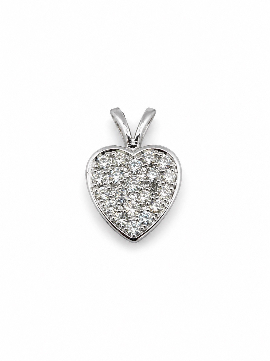 Lovely Pave Diamond Heart 14 Kt Gold