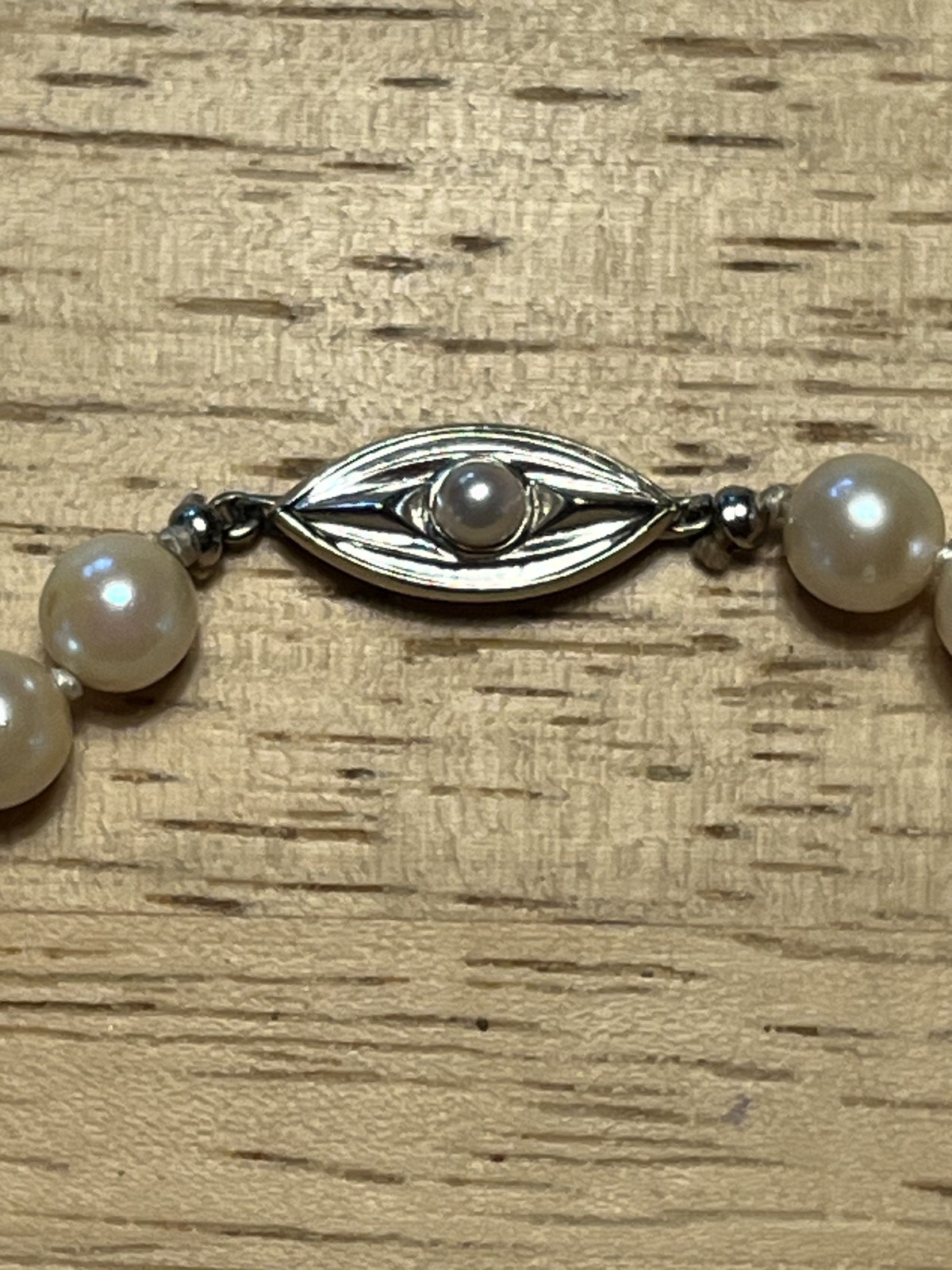 Genuine pearl, 13 inch necklace, 14k white gold clasp, 6 – 7 mm pearls