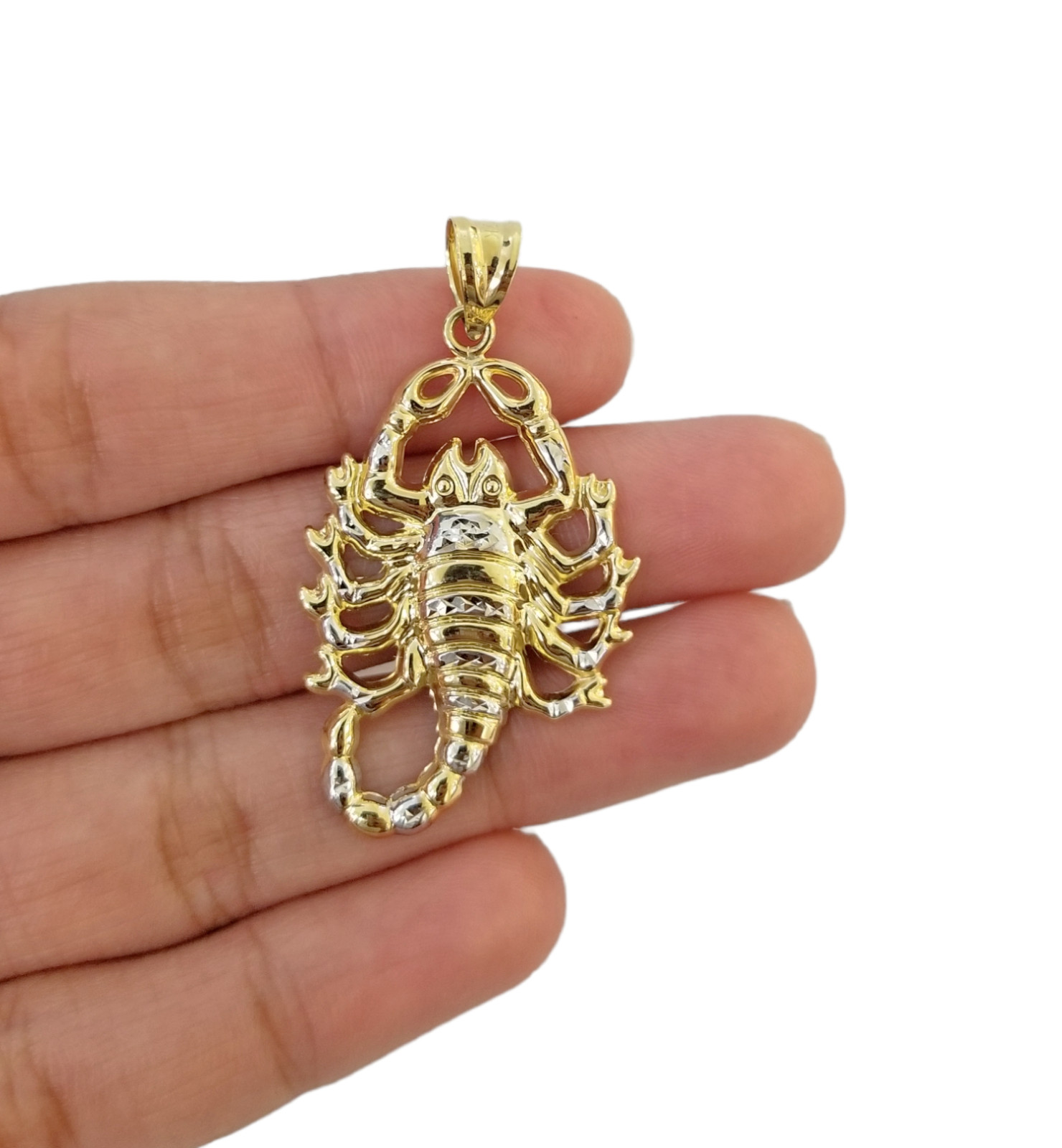 10K Yellow Gold Scorpion Charm Pendant Zodiac Sign Real 10k On Sale Free Shippin