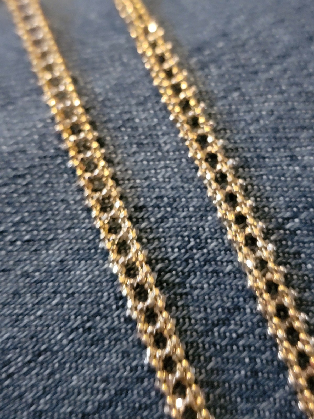 14k Yellow & White Gold Necklace, 17in, Indonesia, Tags, Half Original Cost