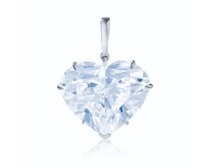 Huge Heart Cut Colorless White 54.50CT Lab-Created Diamond Heart Luxury Pendant