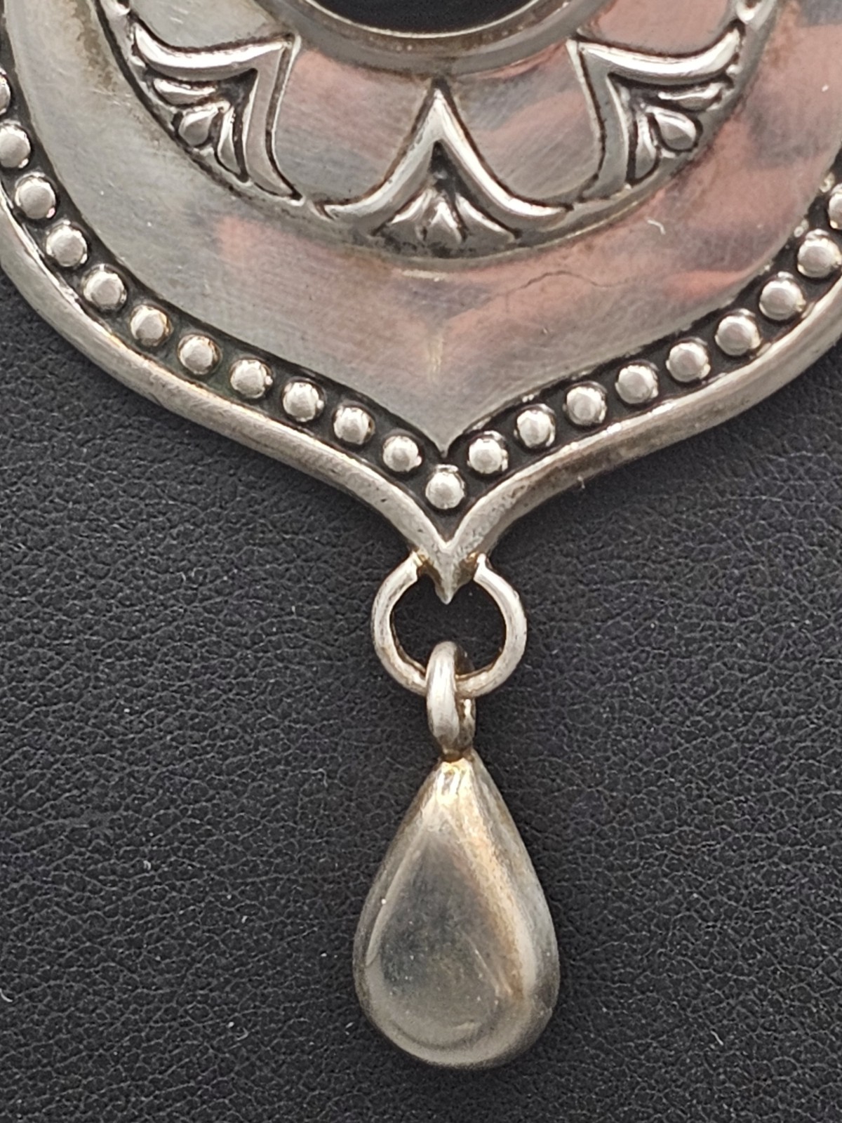 ATI Mexico 925 Sterling Silver Statement Gothic Shield Pendant Necklace