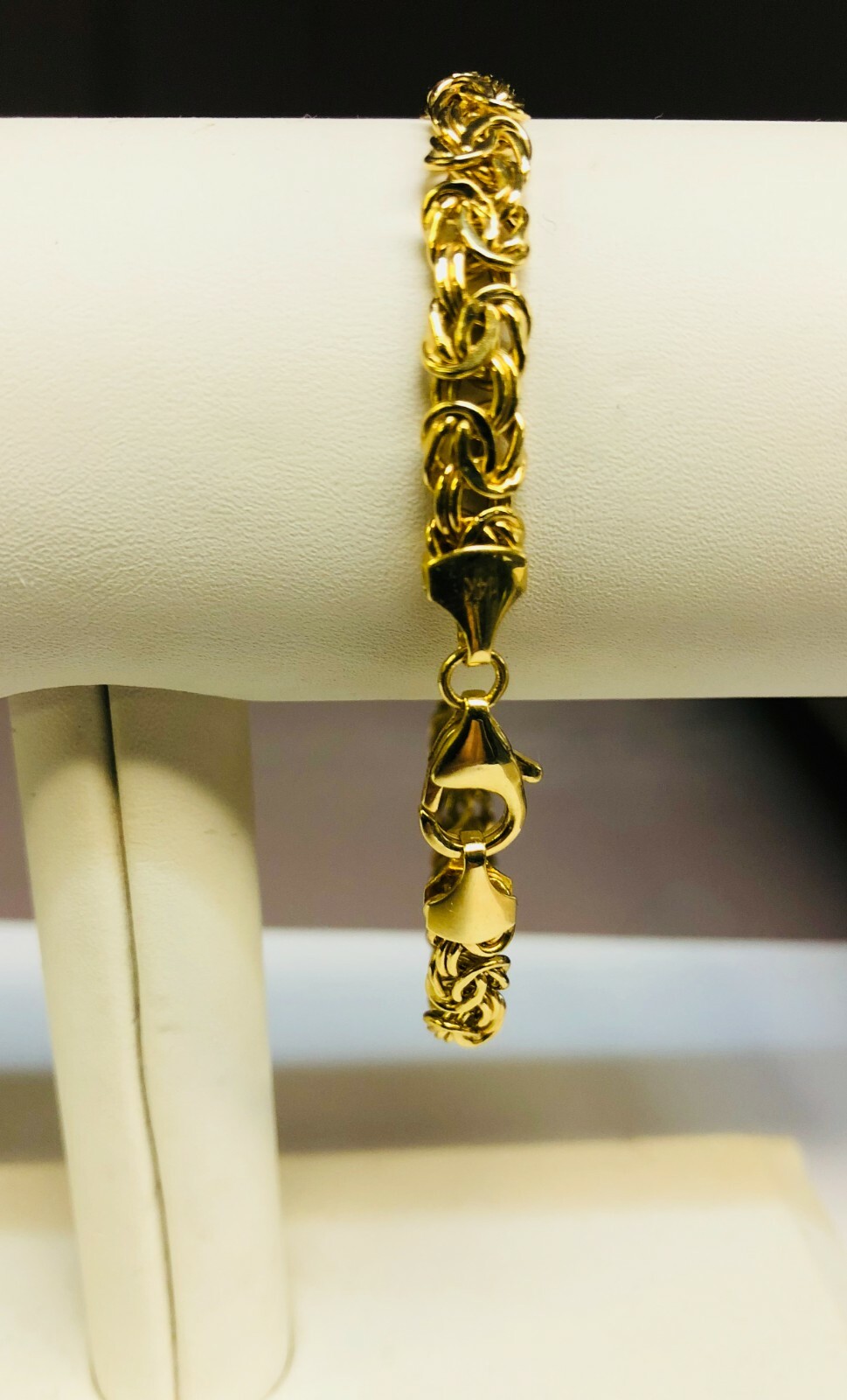 14k Yellow Gold Super Byzantine Link Fashion Chain Necklace 18″ 6mm 10.5 grams