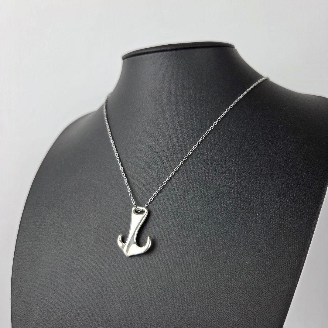 TIFFANY & Co Elsa Peretti Anchor Pendant Necklace Silver Generic Steel Chain