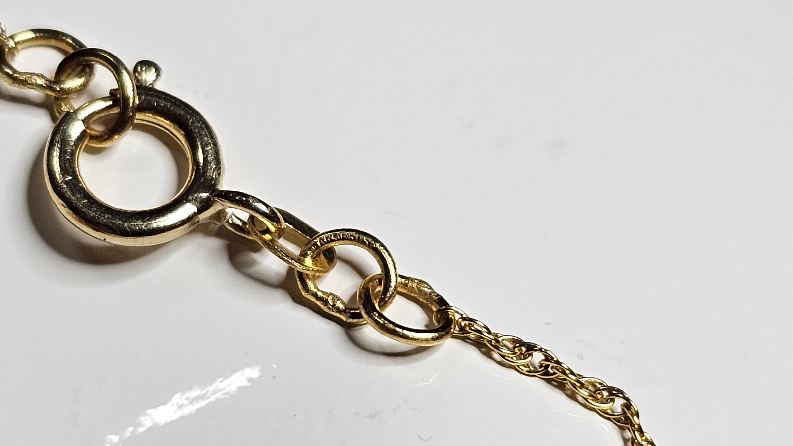 14K Yellow Gold 18″ Link Necklace 1.22 Grams Estate Clean Nice!