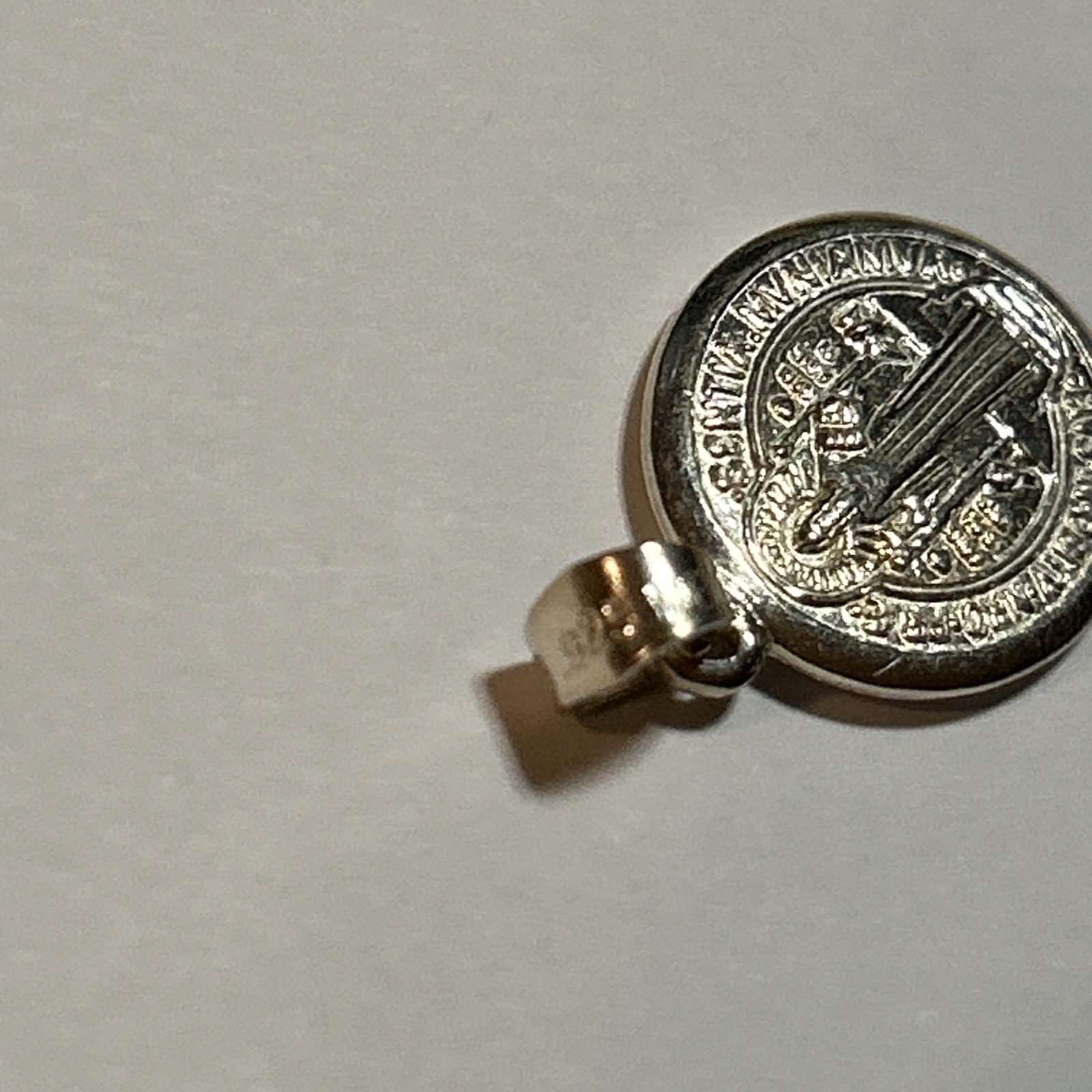 925 Solid Sterling Silver Saint Benedict Medal Oval Big Medallion Large Bail NEW