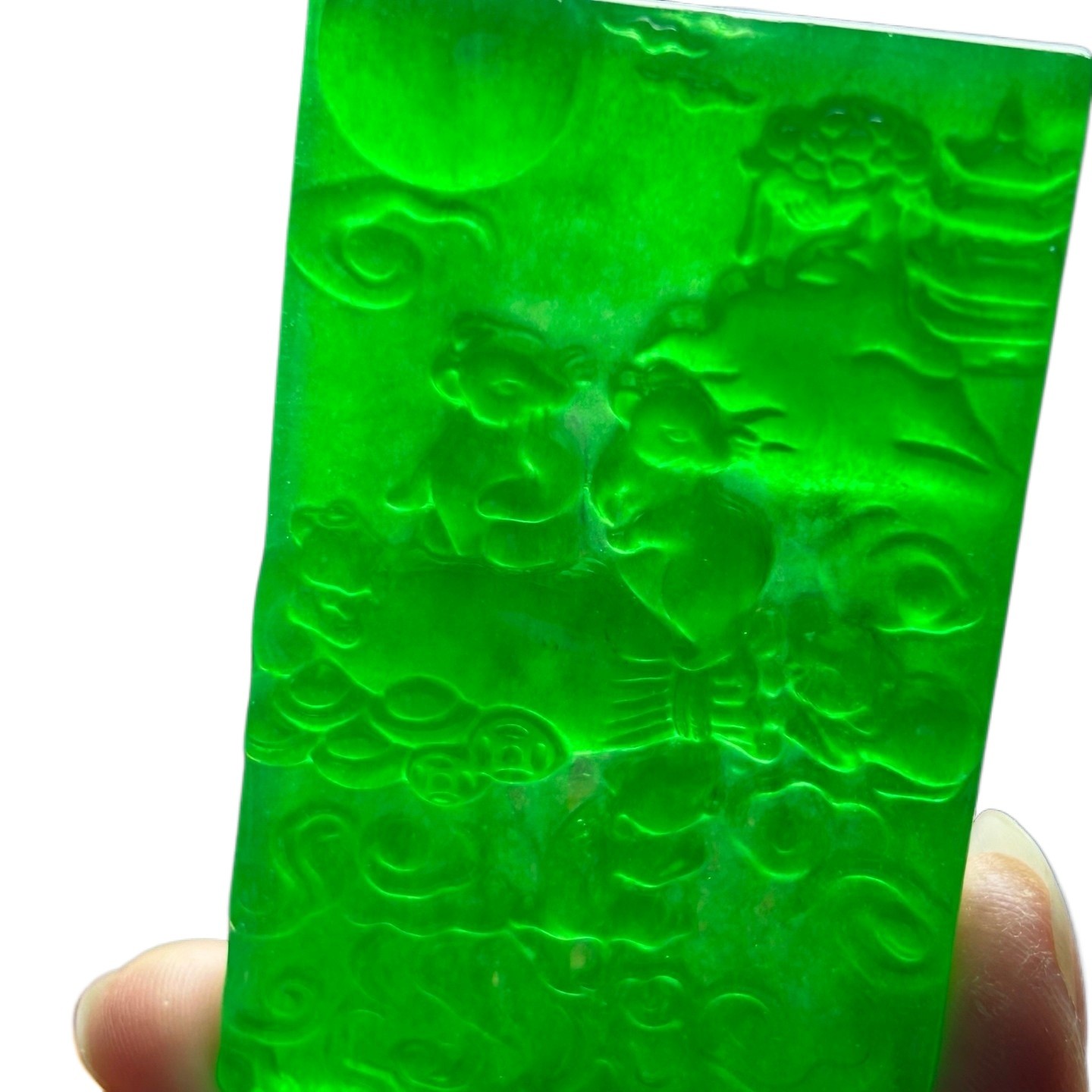 Nature Ice Green Burmese Jadeite Hand Carved Mouse Lucky Amulet Pendant Necklace