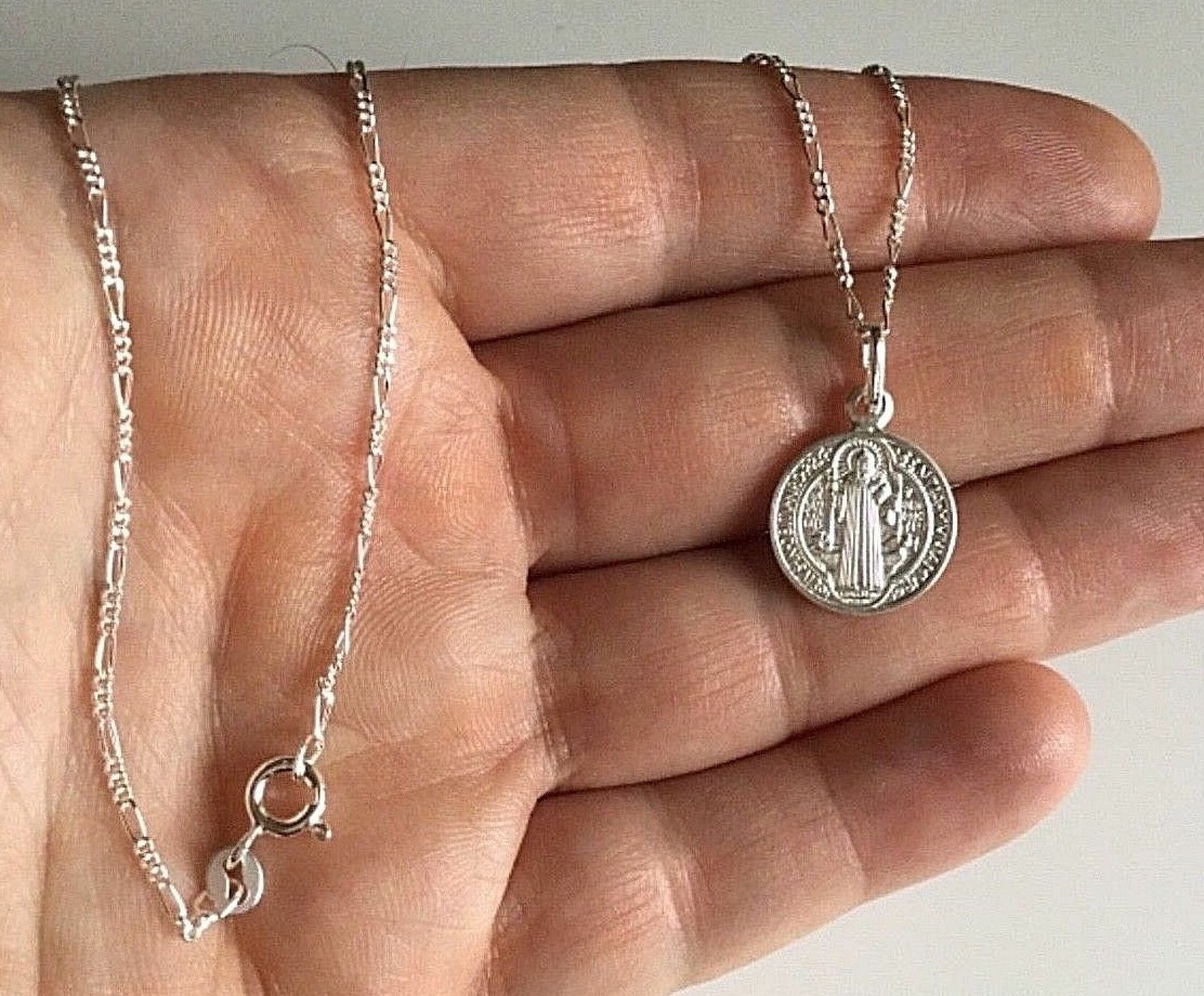 925 SILVER SAINT BENEDICT NECKLACE 20″/CADENA DE SAN BENITO EN PLATA 20″-15mm #1