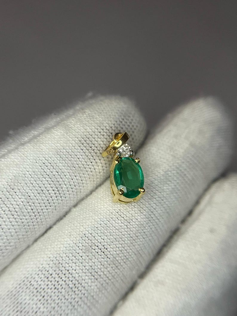 Emerald Necklace | May Birthstone | Emerald Cut Gemstone pendent