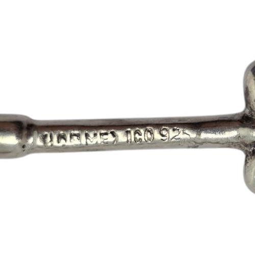 STUNNING MEXICAN STERLING SILVER FLEUR-DE-LIS SKELETON KEY PENDANT 6.6GR #3656