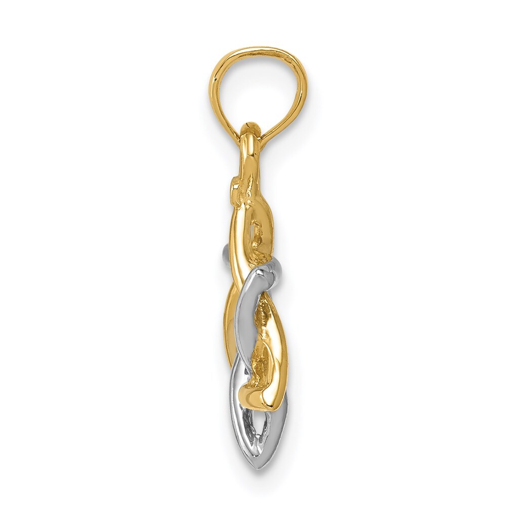 14K Yellow & White Gold Polished Star Of David Pendant