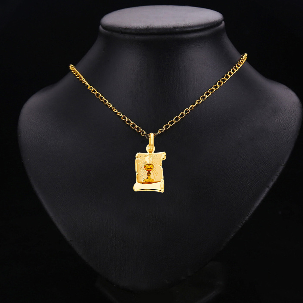 Gold 14K Yellow Gold First Communion Picture Pendant