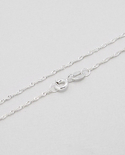 Italian 1g Solid Sterling Silver 16″ (40cm) Twist Chain 1mm (213)