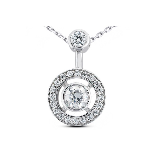 0.83ctw G/SI1 Round Cut Earth Mined Certified Diamonds Platinum Halo Pendant