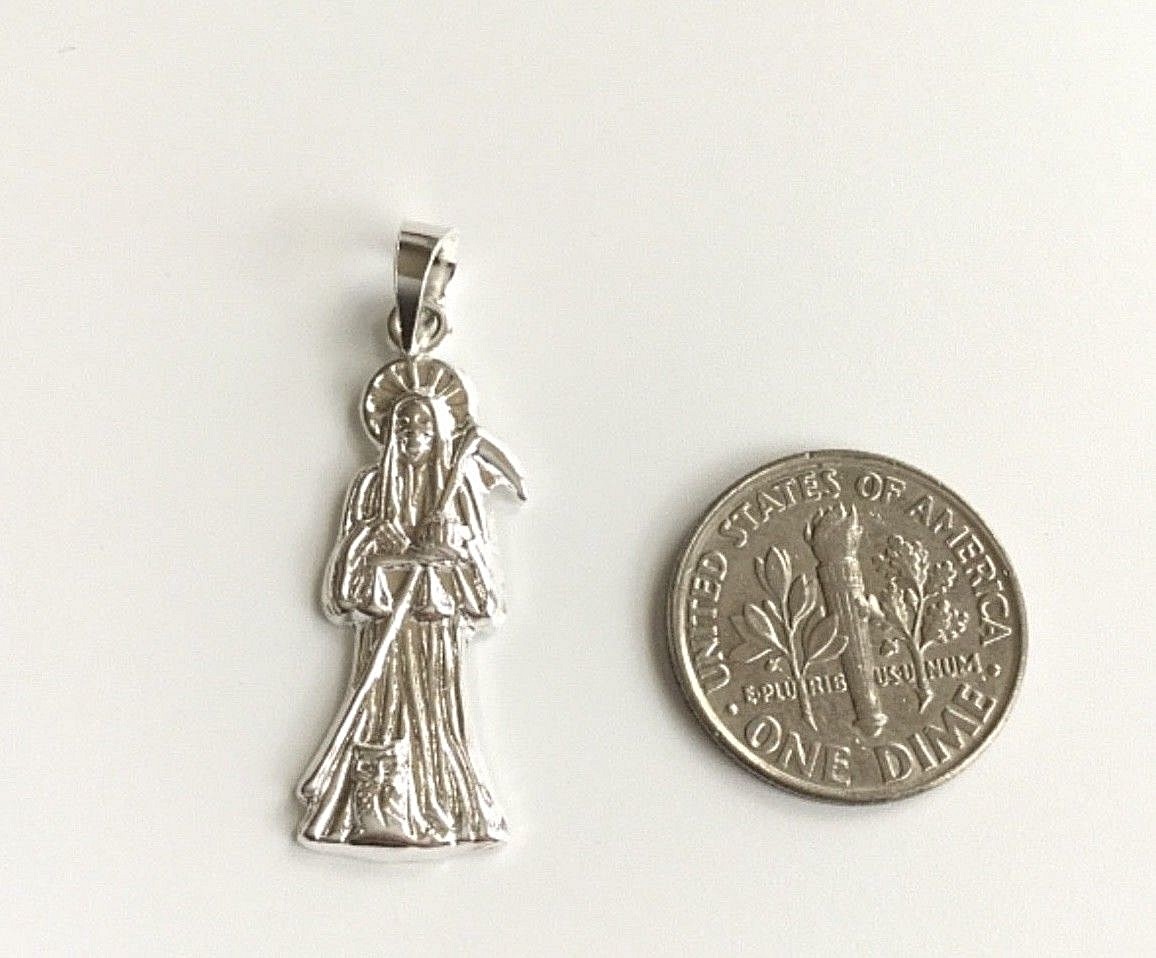 925 PLATA DIJE DE LA SANTA MUERTE /925 SILVER GRIM REAPER PENDANT – 32x10mm
