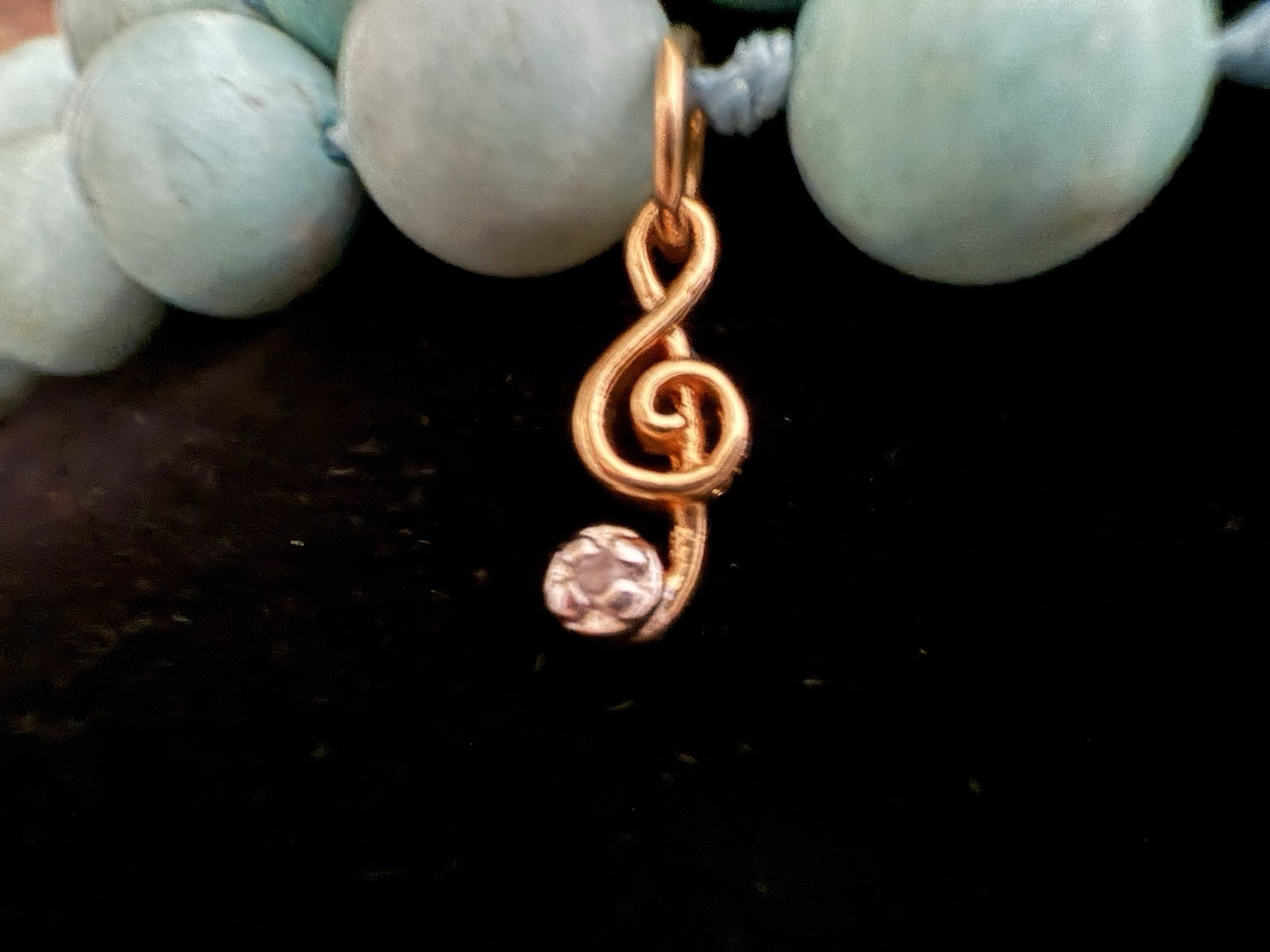 ***GORGEOUS TURQUOISE NECKLACE W/18k SMALL CHARM***