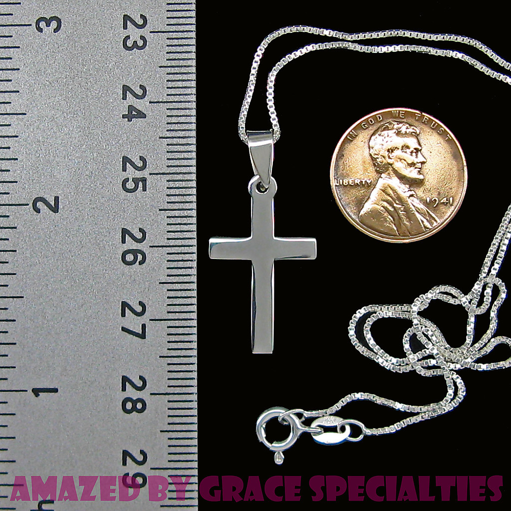 Mid Sized Plain Thin Cross Pendant in ‘925’ Sterling Silver – NEW!