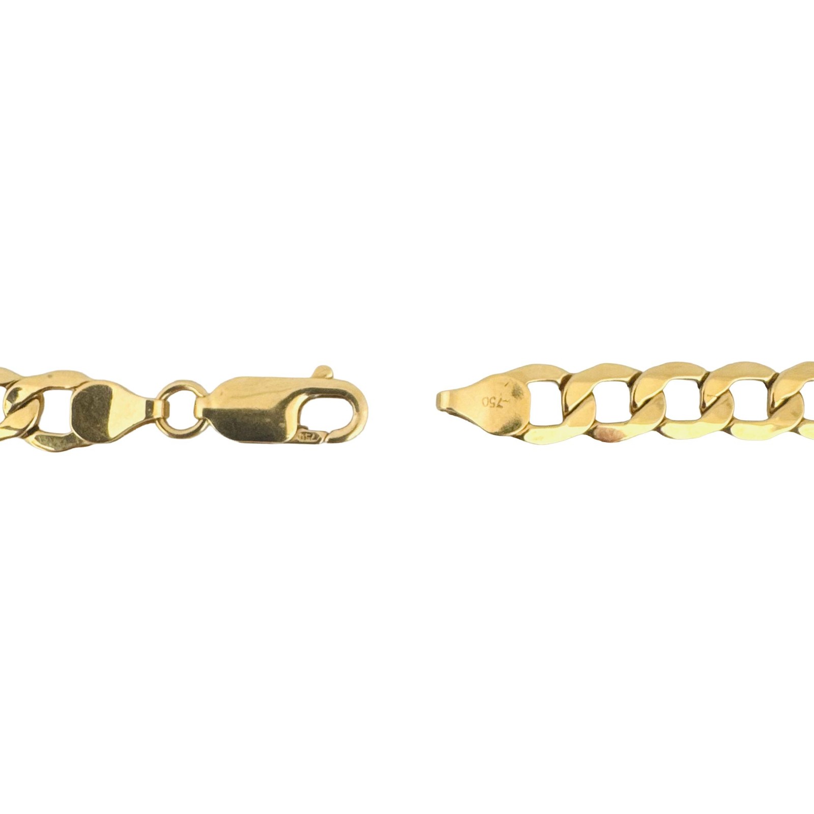 18k Yellow Gold 13.8g Hollow Light 6.5mm Curb Link Necklace 18″