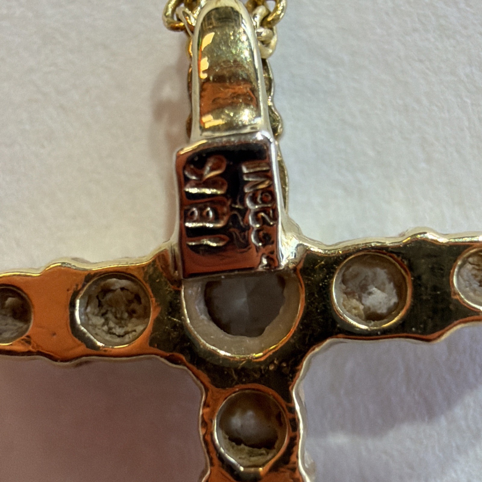 Roberto Coin Necklace 18k Vintage Pre Ruby Diamond Cross Pre 1996