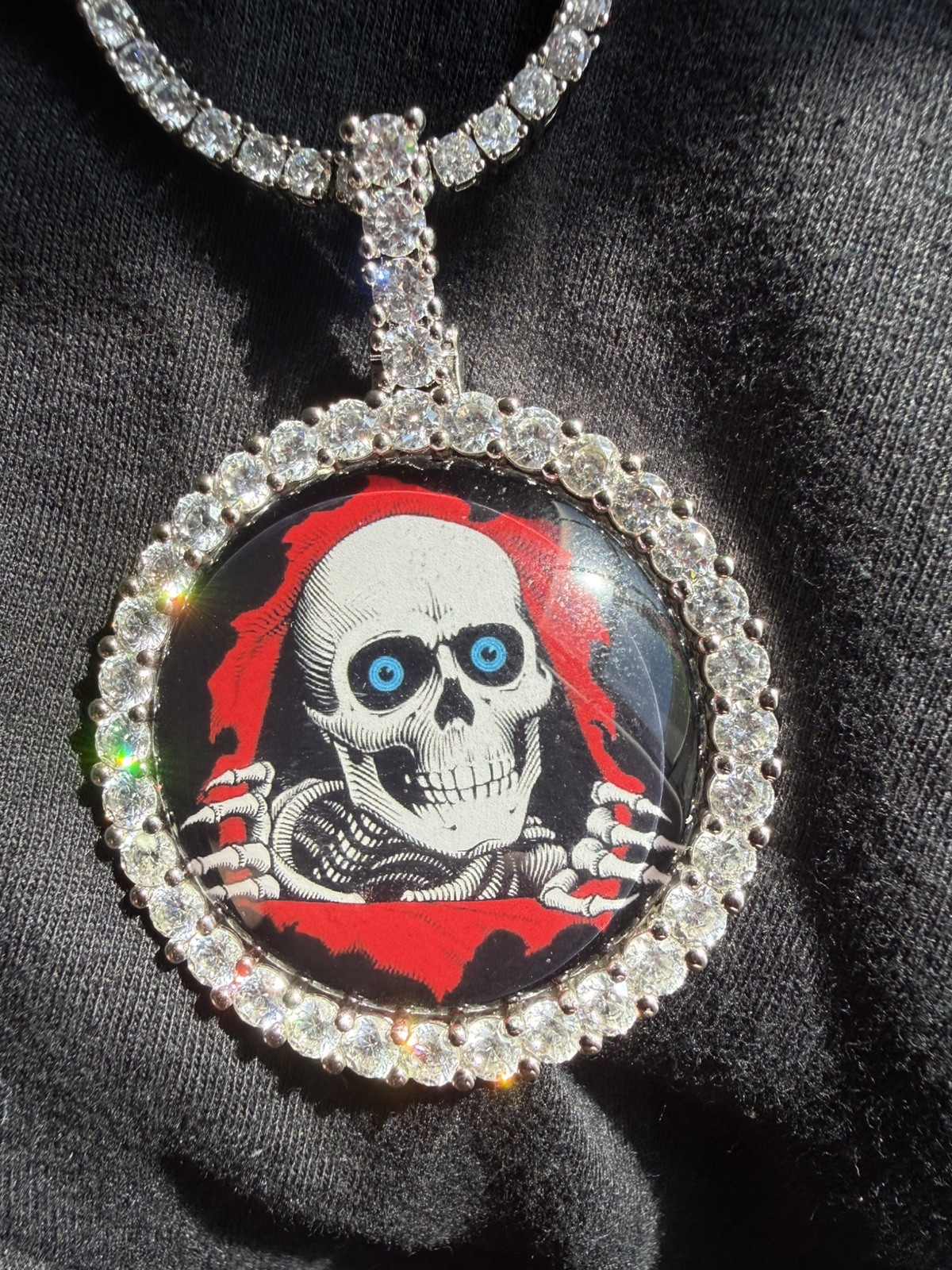 Custom Jeweler 1 of 1 Moissanite Powell Peralta Ripper Tony Hawk Bones Mullen