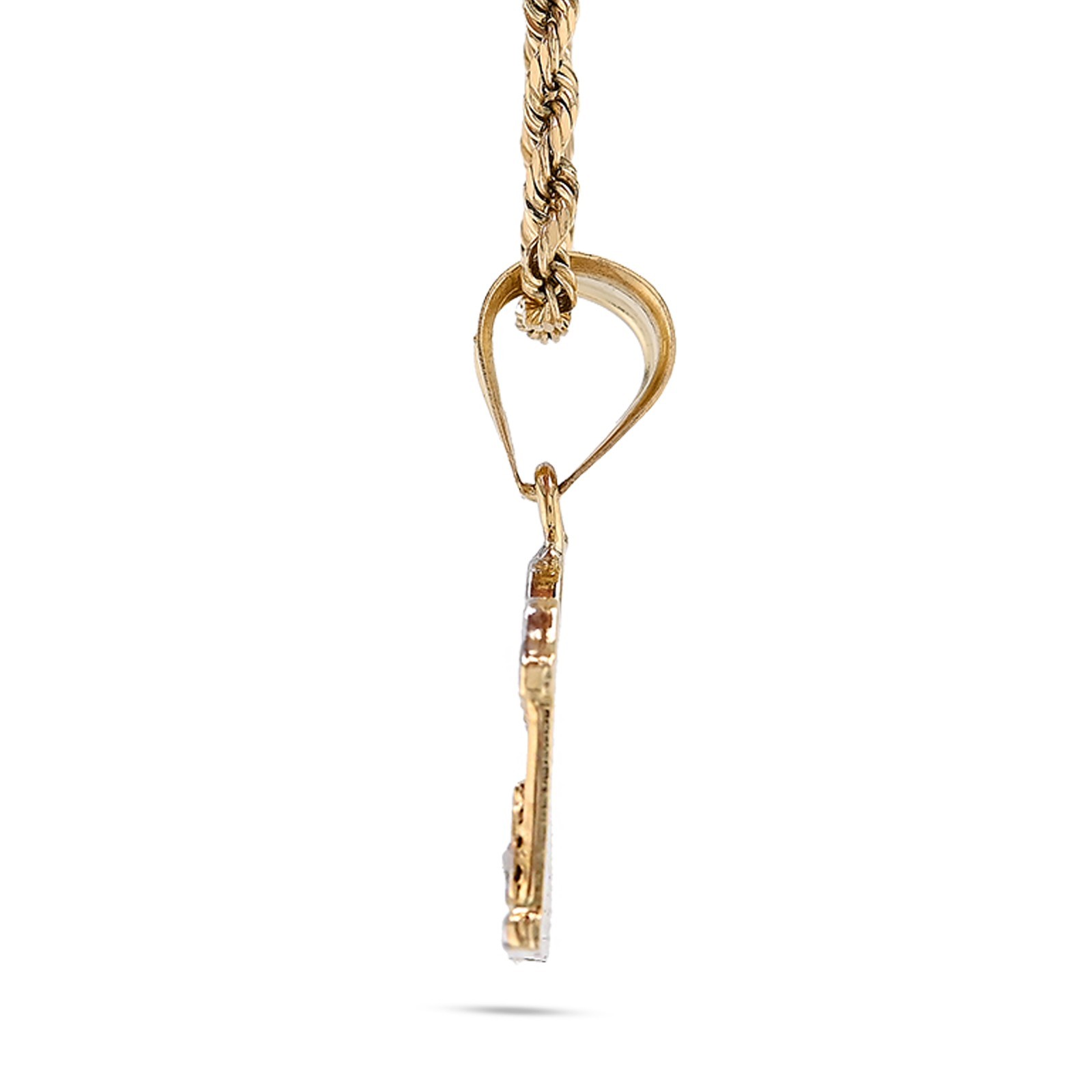10k Yellow & White Gold Diamond-Cut Mens Last Supper Pendant Religious 2g Charm