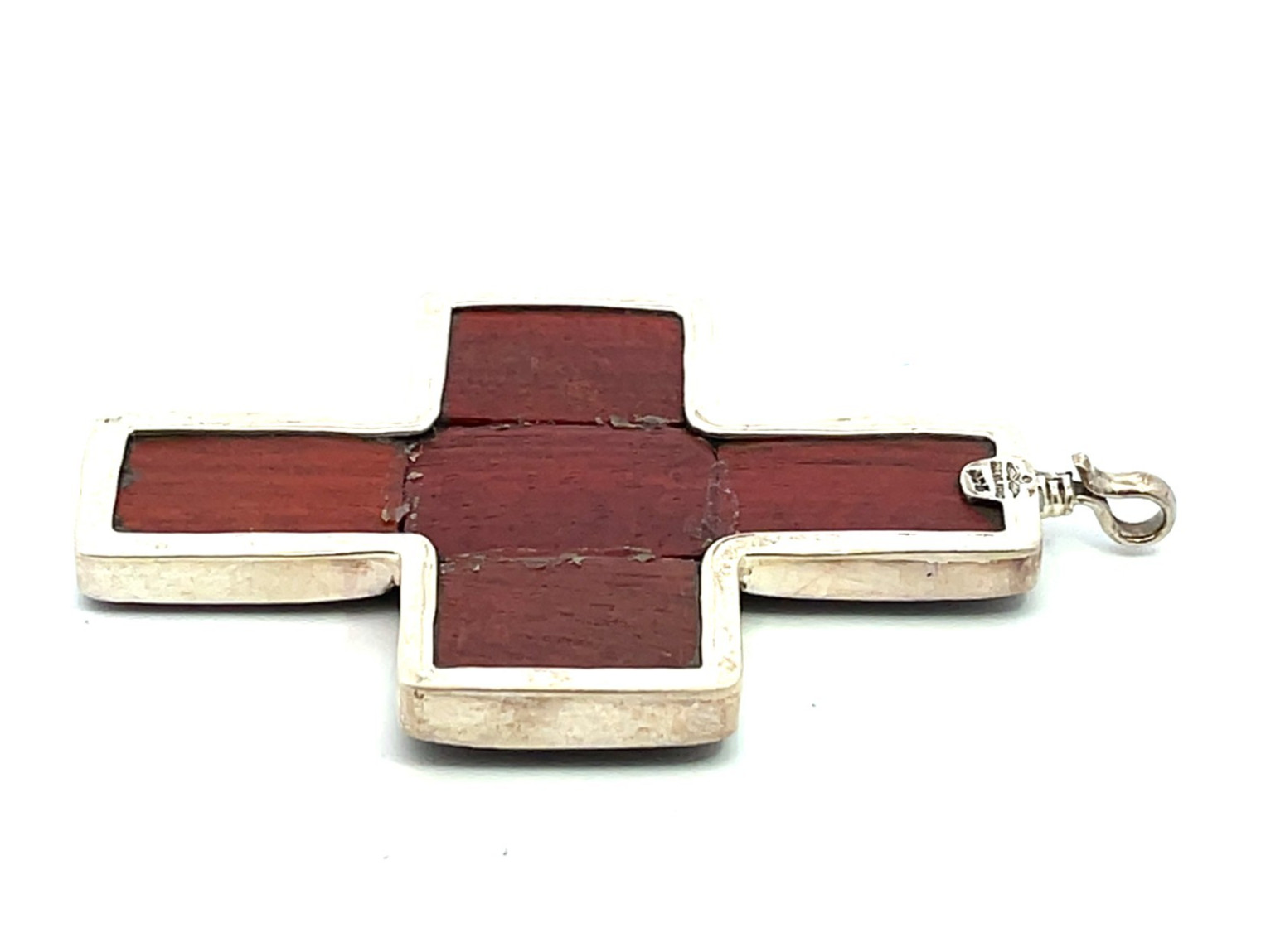 Que Milagro 925 Sterling Silver Religious Photo Cross Enhancer Pendant – V079