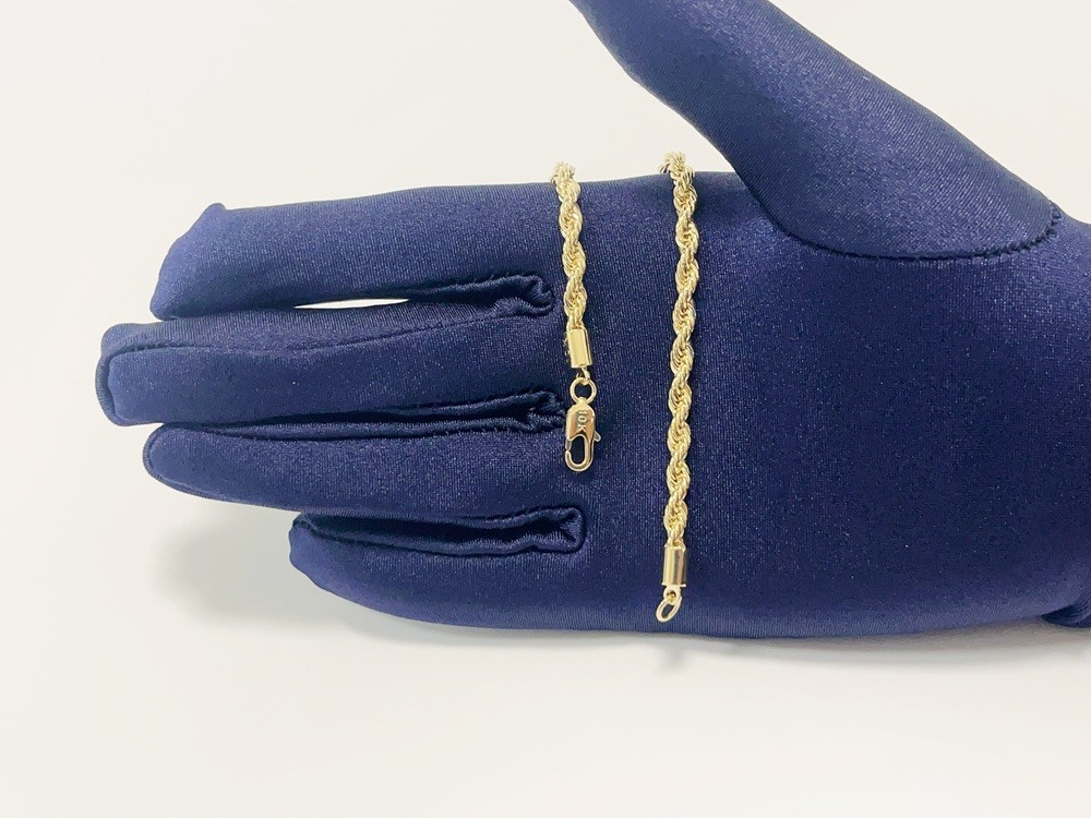 10K Yellow Gold SOLID Rope Chain Necklace Diamond Cut Real Gold 4mm 20inch