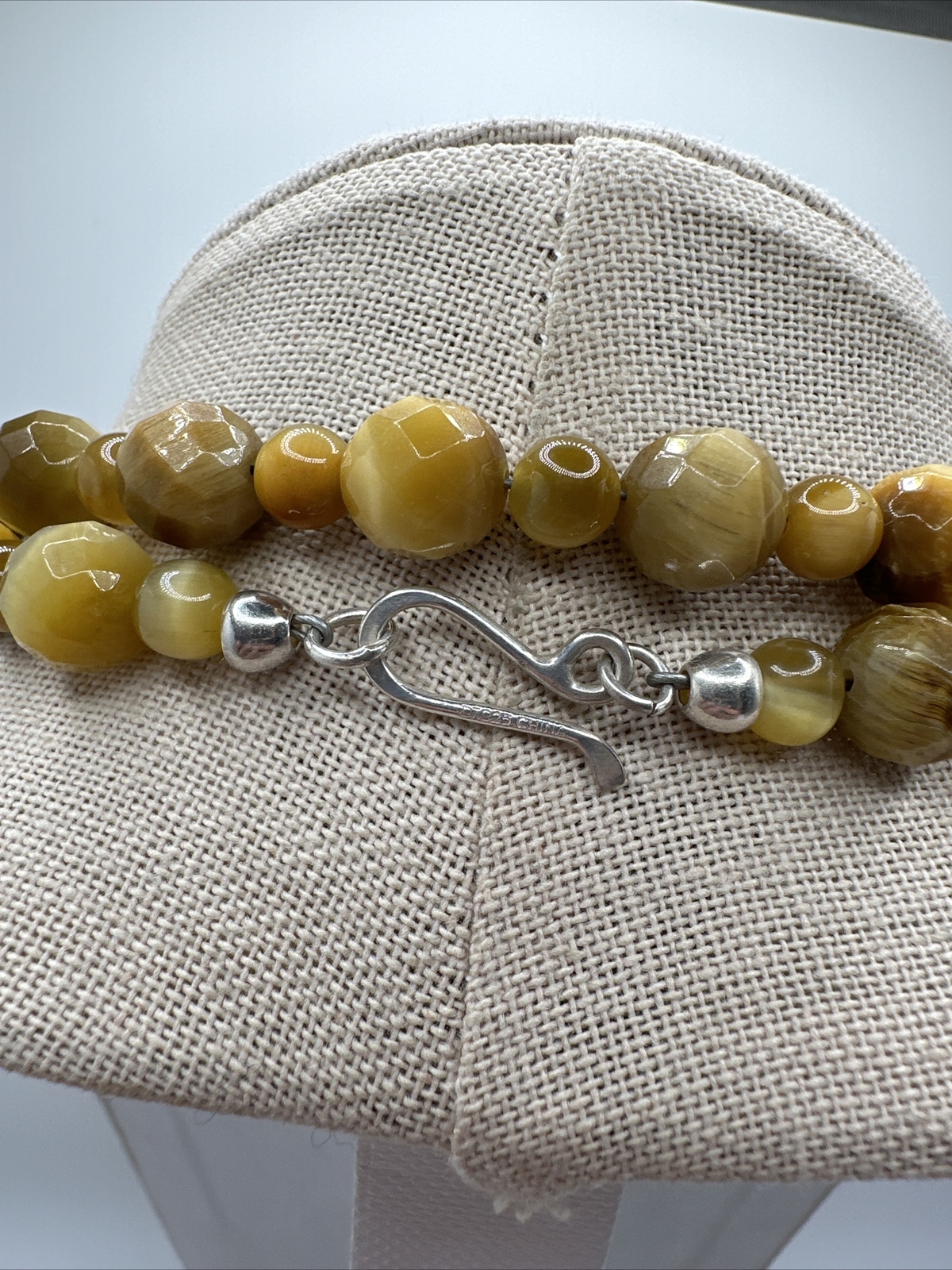 Mine Finds By Jay King Faceted Yellow Golden Tigers Eye 925 Gemstone Necklace