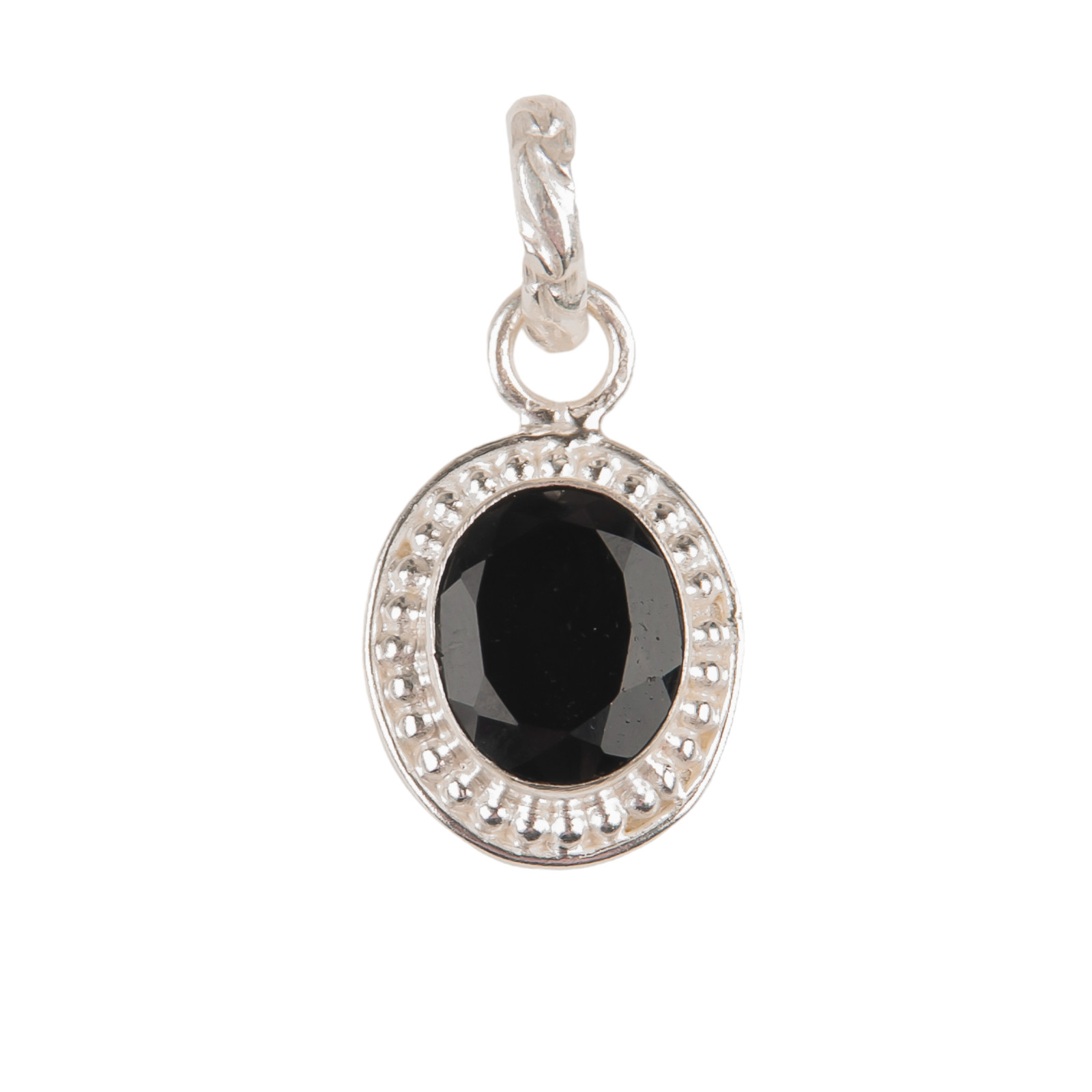 Black Onyx Gemstone 925 Sterling Silver Pretty Pendent 1.20″ For Anniversary