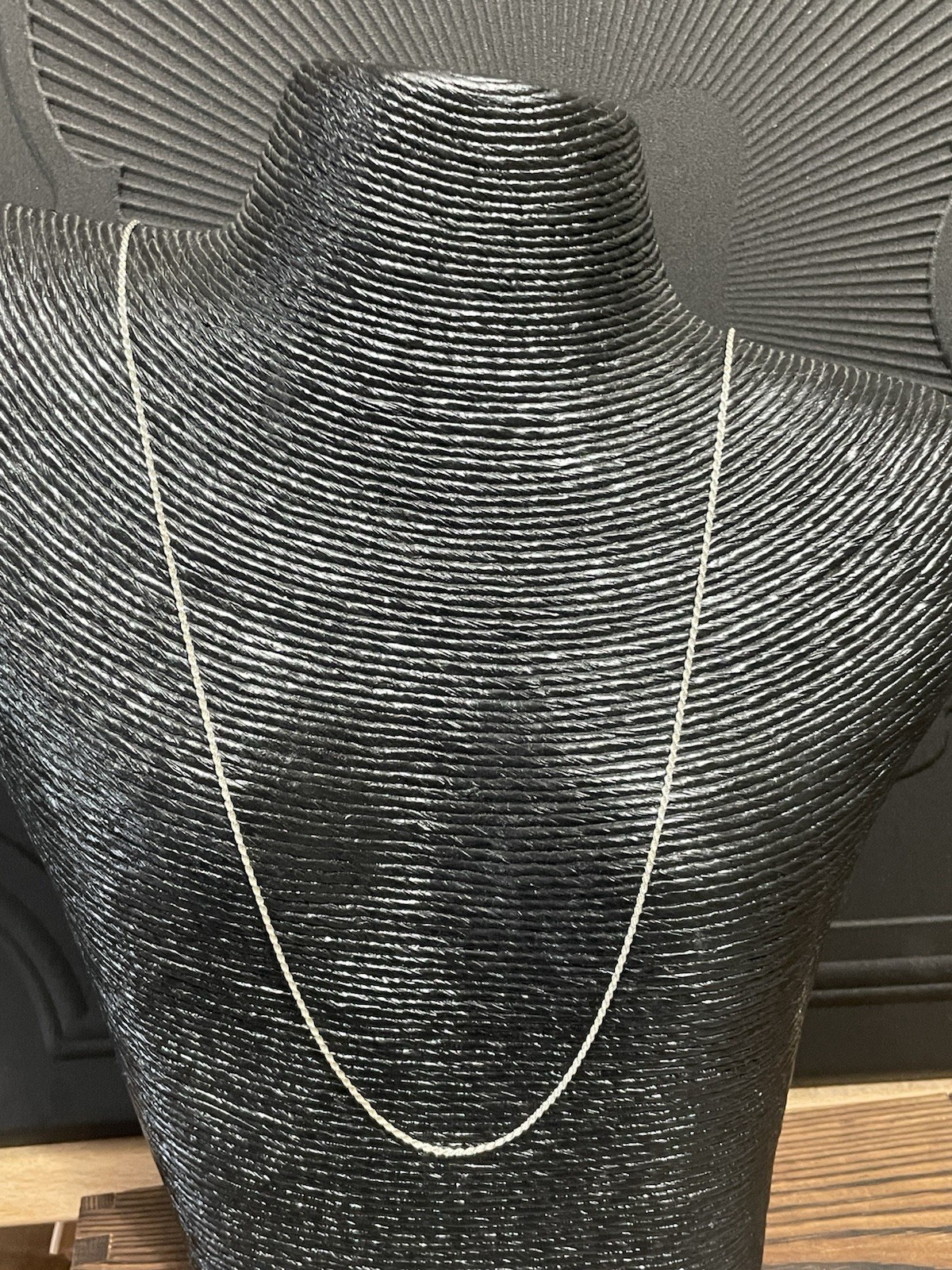 STERLING SILVER Italian-30″ LONG Twist Chain Necklace-Layering/Spare Pendant